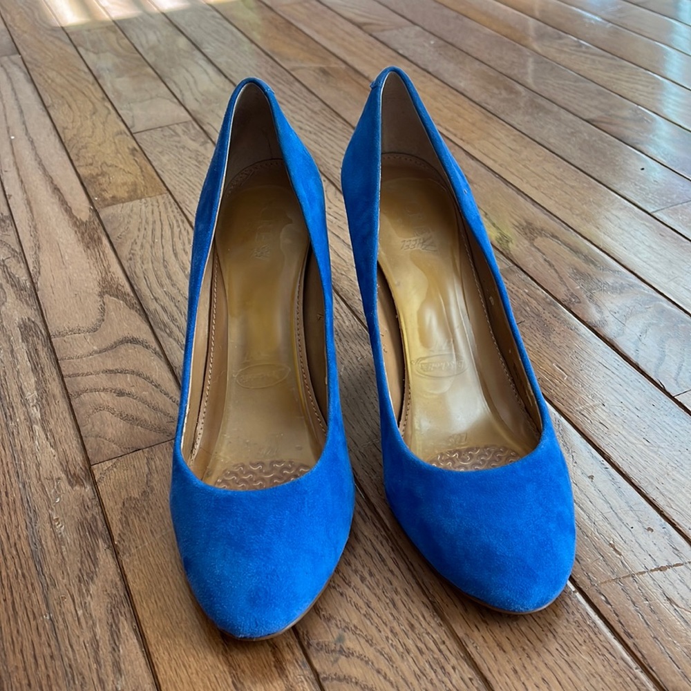 JCrew blue suede pumps